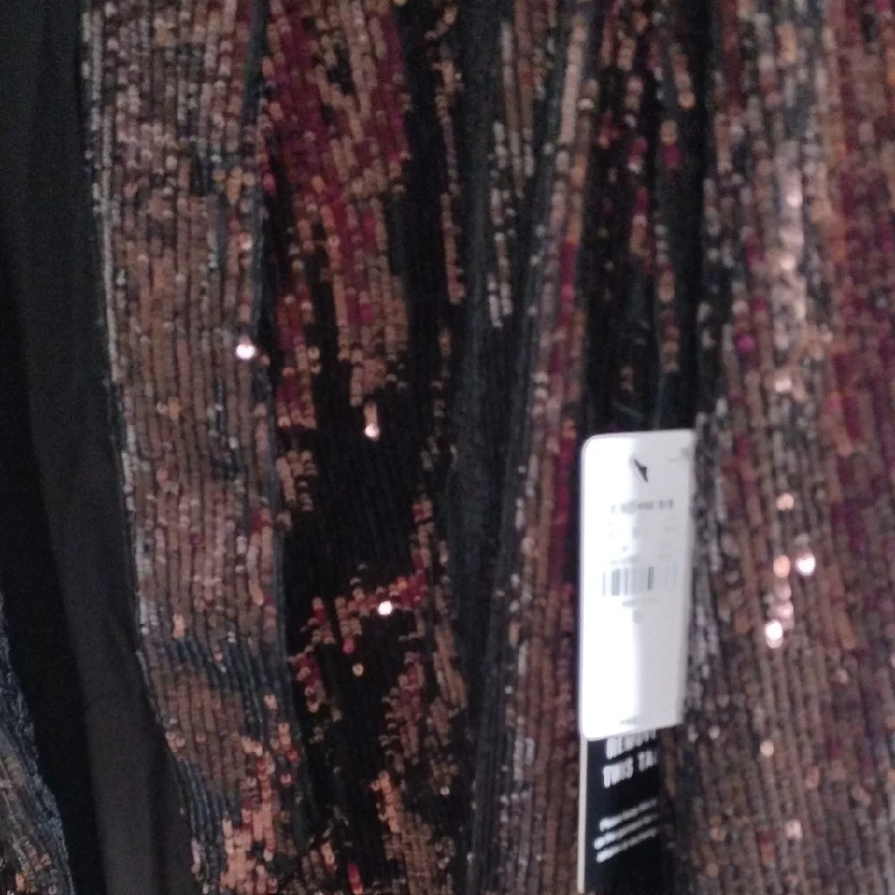 Express Sequin Open Front Boyfriend Blazer, Fully Lined, Size XL 16/18 - Picture 8 of 16